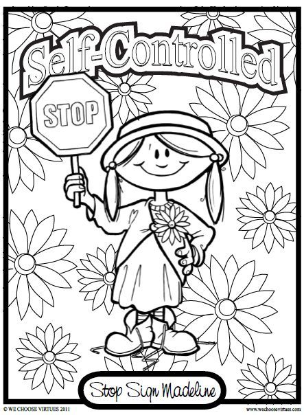 443x604 Self Control Coloring Pages For Kids Virtues Is Working On