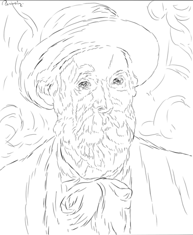 Pierre Auguste Renoir Self Portrait Coloring Page From Famous 394x480 Pierre Auguste Renoir Self Portrait Coloring Page From Famous