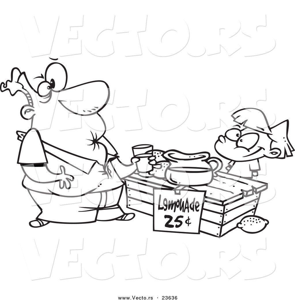 Vector Of A Cartoon Girl Selling Sour Lemonade 1024x1044 Vector Of A Cartoon Girl Selling Sour Lemonade