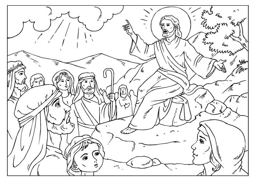 875x620 Coloring Page Sermon On The Mount