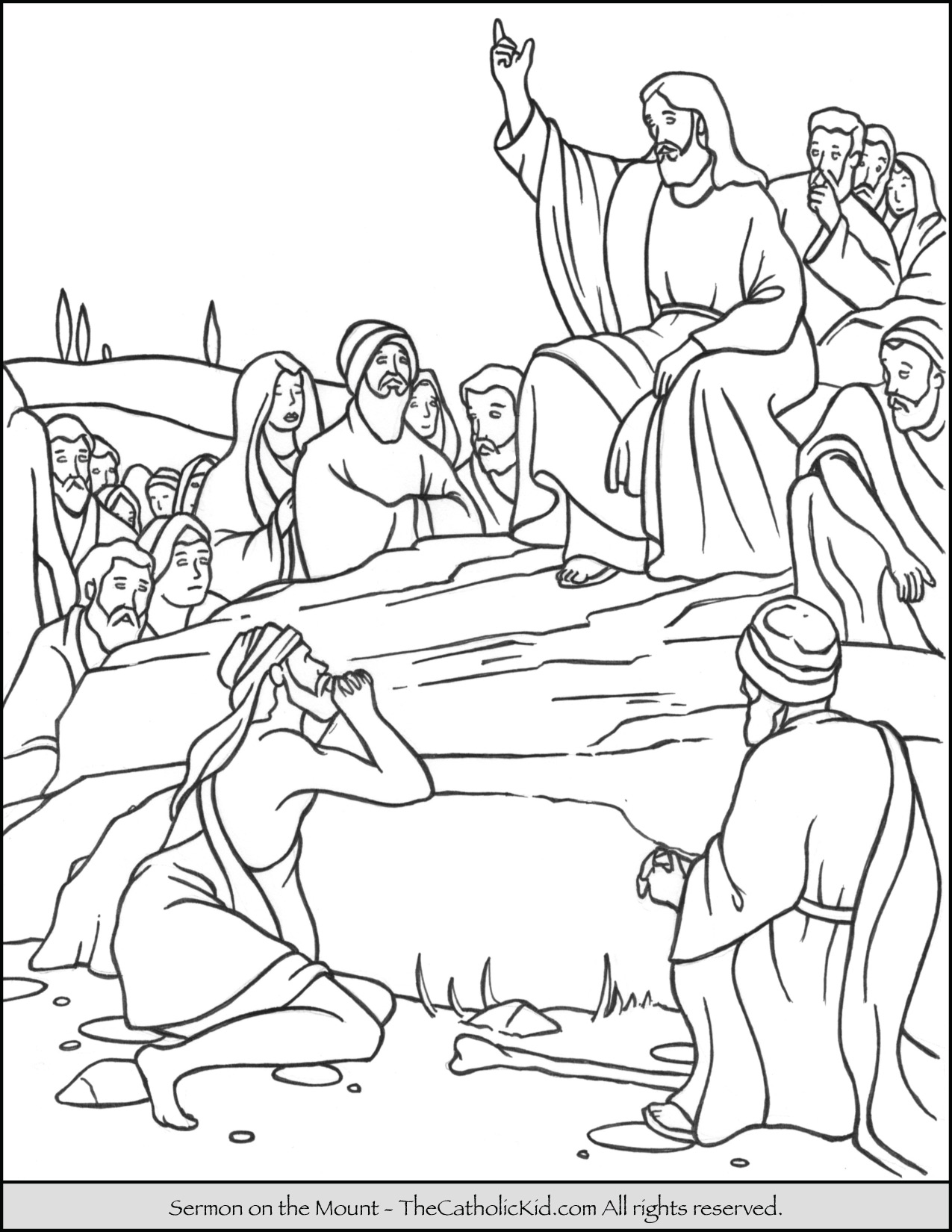 1275x1650 Sermon On The Mount Coloring Page