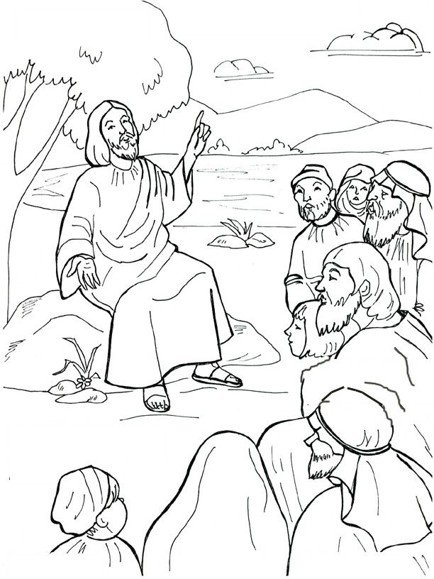 612x816 Jesus Preaching Coloring Page Sermont On The Mount Coloring
