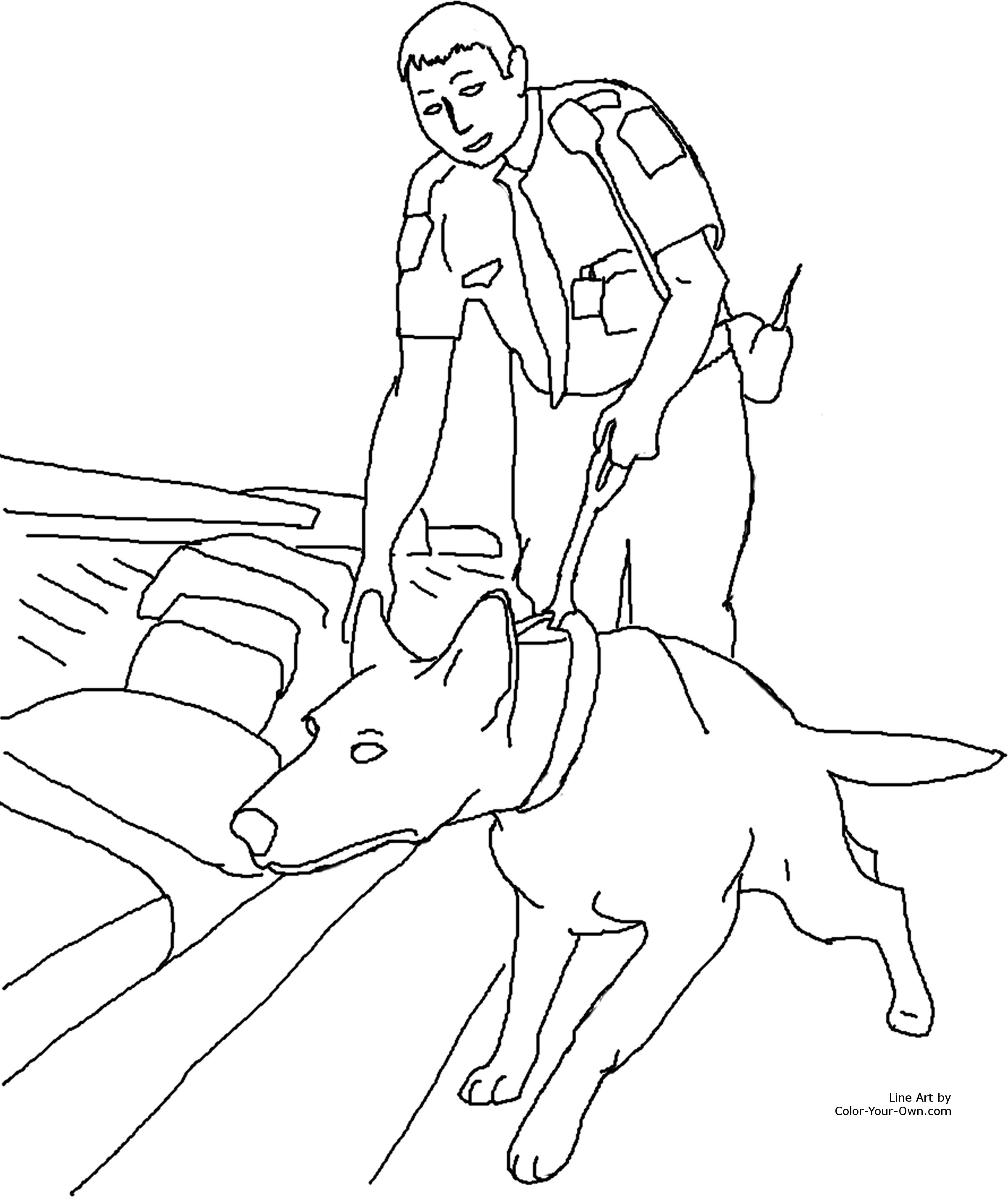 Detection Service Dog Coloring Page 2400x2850 Detection Service Dog Coloring Page