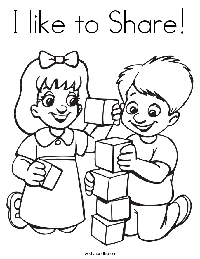 I Like To Share Coloring Page 685x886 I Like To Share Coloring Page