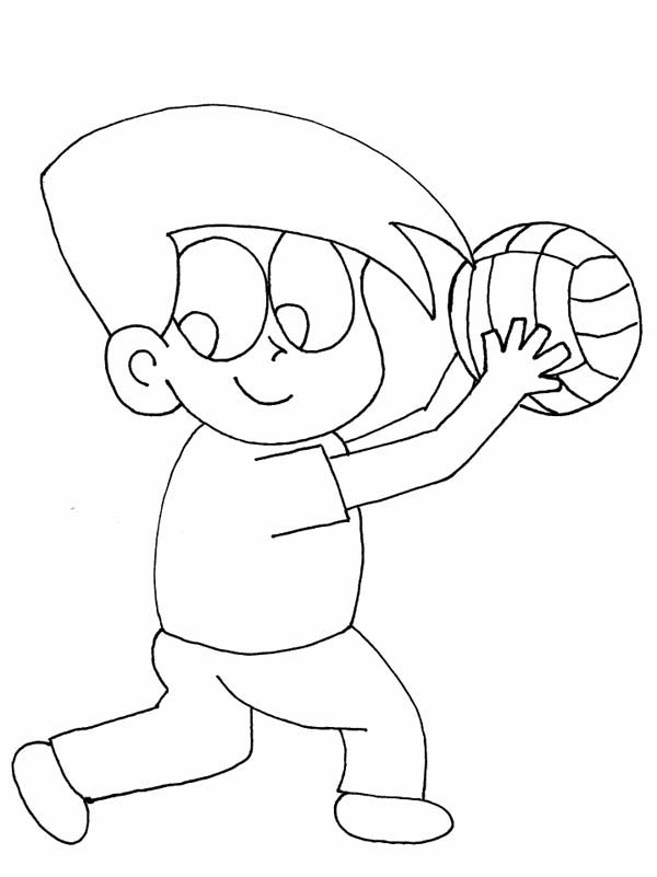 Cartoon Volleyball Ready For Service Coloring Page 600x801 Cartoon Volleyball Ready For Service Coloring Page