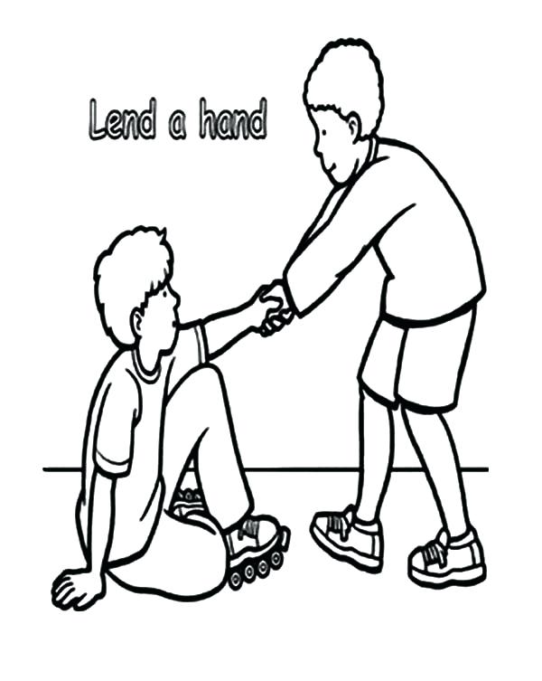 600x753 Helping Others Coloring Pages Helping Others Lend A Hand
