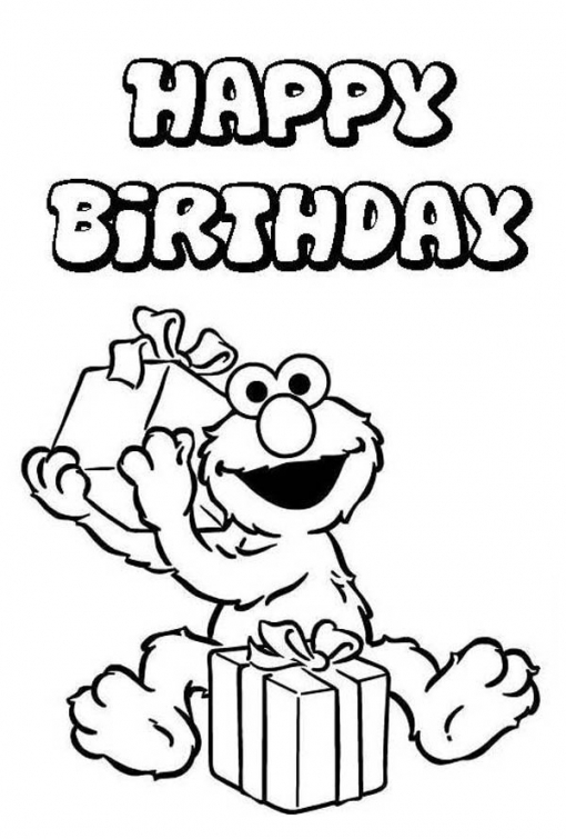 Happy Birthday From Elmo Sesame Street Coloring Picture Fun 510x755 Happy Birthday From Elmo Sesame Street Coloring Picture Fun
