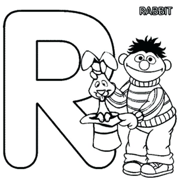 Letter R Coloring Pages Learn Letter R For Rabbit In Sesame Street 600x600 Letter R Coloring Pages Learn Letter R For Rabbit In Sesame Street