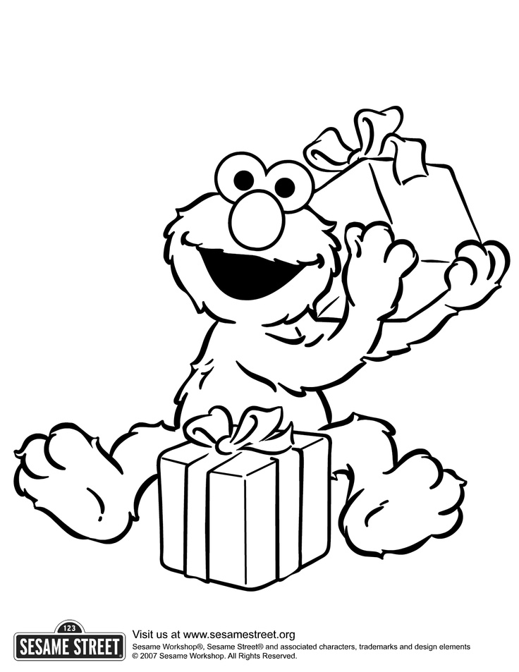 Sesame Street Elmo Birthday Coloring Pages 736x953 Sesame Street Elmo Birthday Coloring Pages