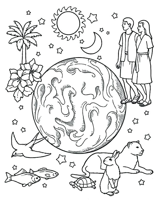 600x780 Coloring Pages For Creation Seven Days Of Creation Coloring Pages
