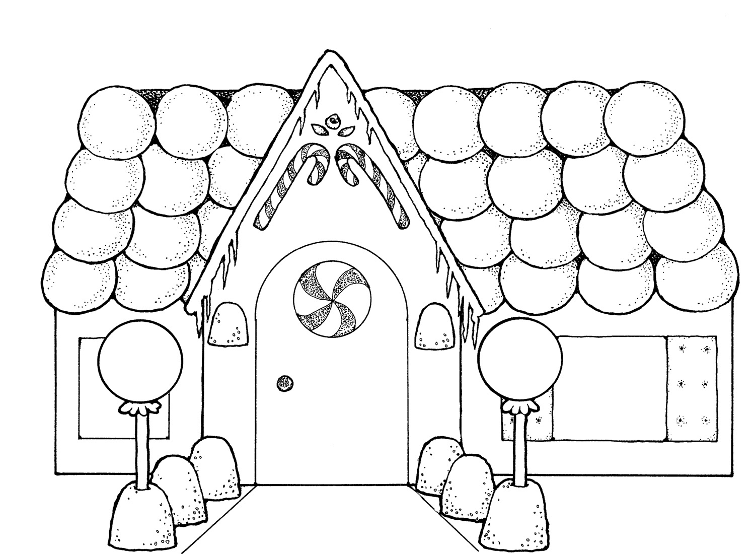1500x1100 Unique Cute Gingerbread Houses Coloring Page Sewing Free