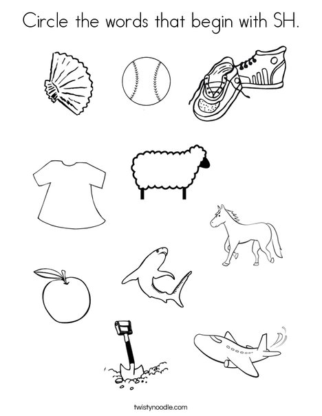 Circle The Words That Begin With Sh Coloring Page 468x605 Circle The Words That Begin With Sh Coloring Page