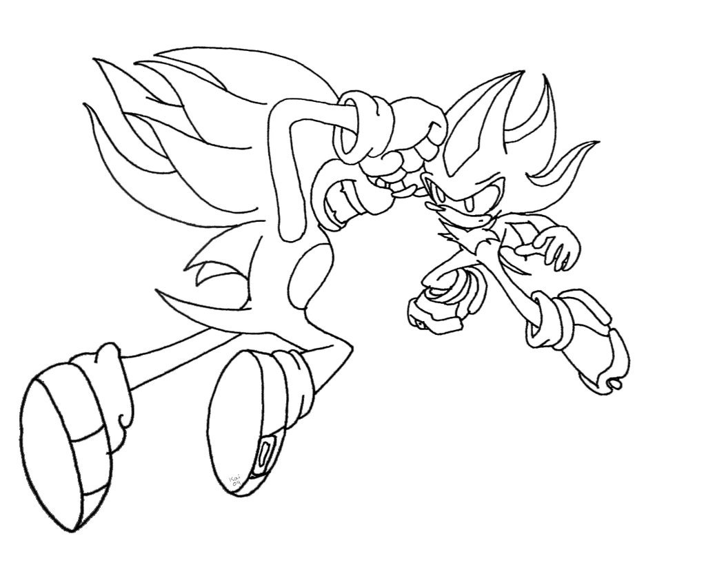 1024x836 New Super Shadow The Hedgehog Coloring Pages