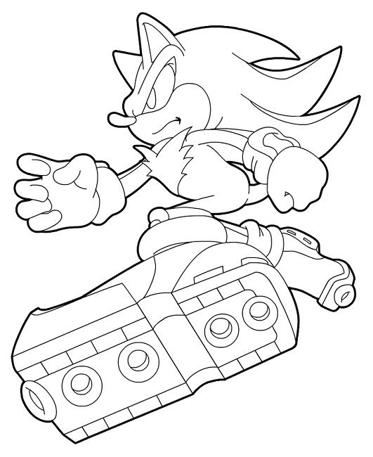 531x650 Sonic Shadow Coloring Pages Print Cartoon