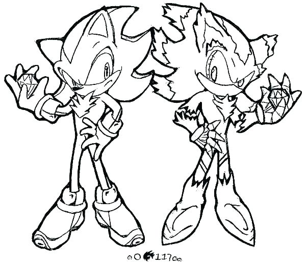 600x520 Shadow Coloring Pages Sonic And Tails Coloring Pages Silver