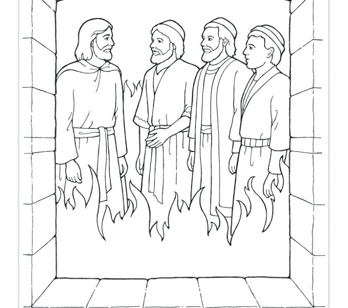 678x600 Unique Fiery Furnace Coloring Page Shadrach Meshach And Abednego