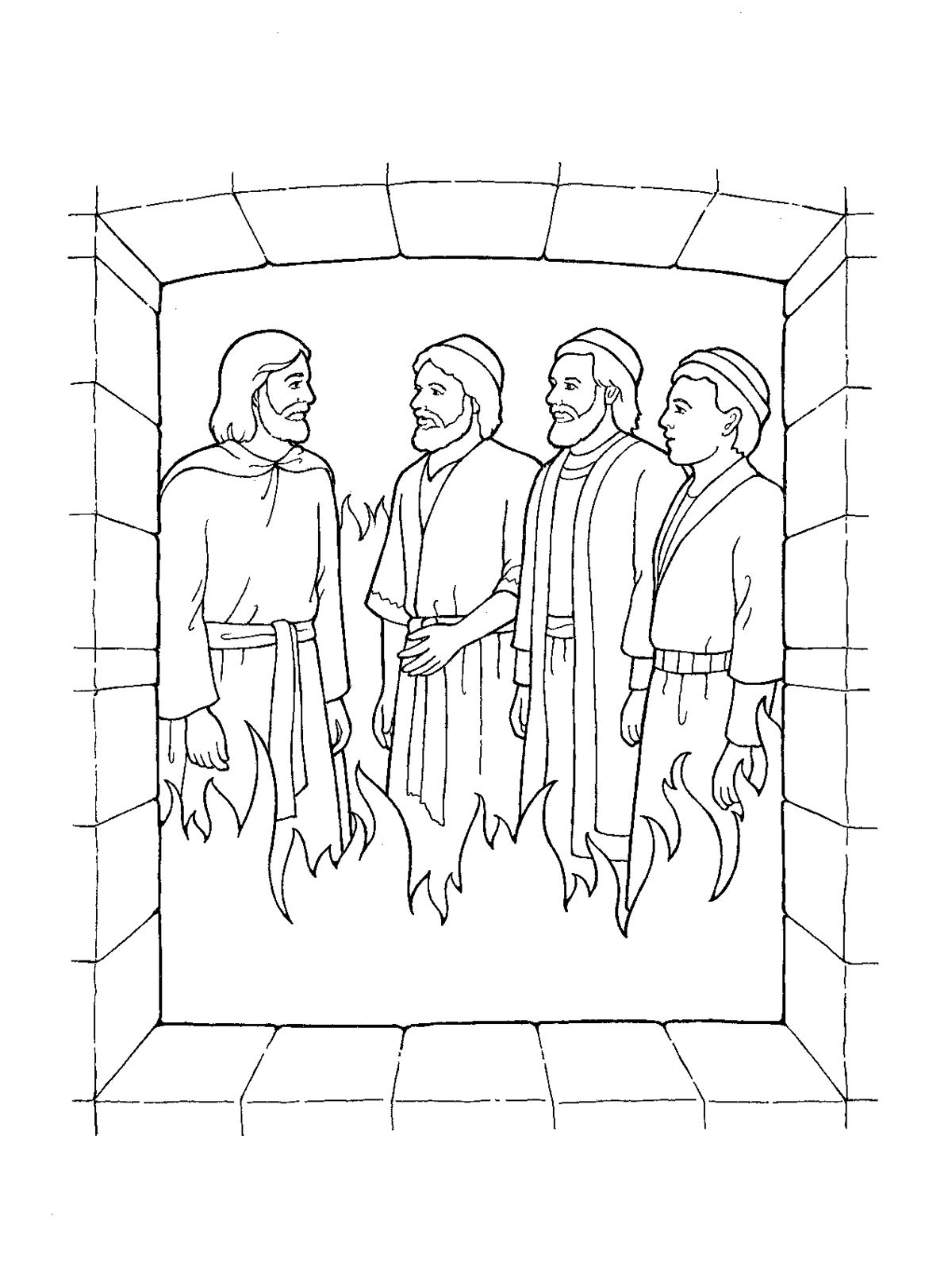1200x1600 Shadrach, Meshach And Abednego Black And White Clipart