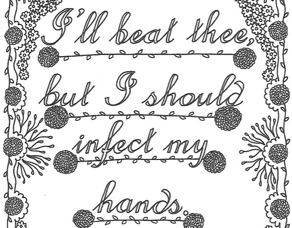 Shakespeare Insults Printable Coloring Page Quote I'Ll 570x445 Shakespeare Insults Printable Coloring Page Quote I'Ll