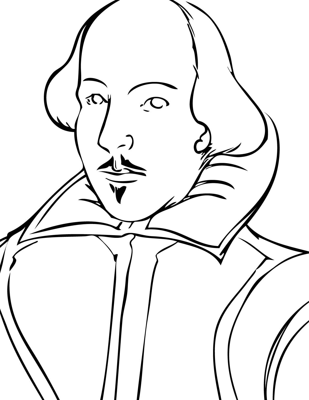 William Shakespeare Coloring Page 1275x1650 William Shakespeare Coloring Page