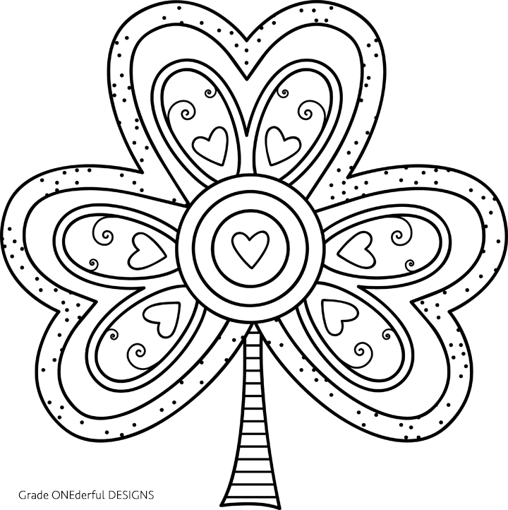720x722 Shamrock Coloring Pages For Adults Shamrocks Coloring Pages Adults