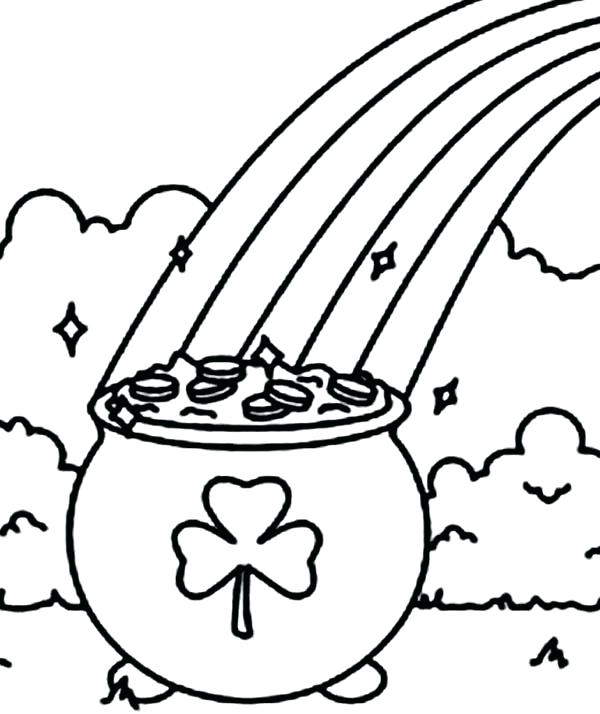 Shamrock Coloring Pages For Adults Free A Pot Of Gold With Symbol 600x714 Shamrock Coloring Pages For Adults Free A Pot Of Gold With Symbol