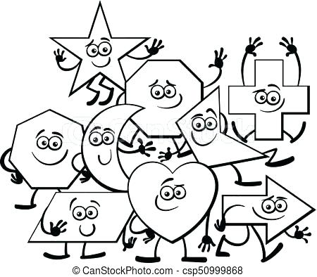 Shape Coloring Pages Shapes Coloring Page Cartoon Geometric Shapes 450x394 Shape Coloring Pages Shapes Coloring Page Cartoon Geometric Shapes