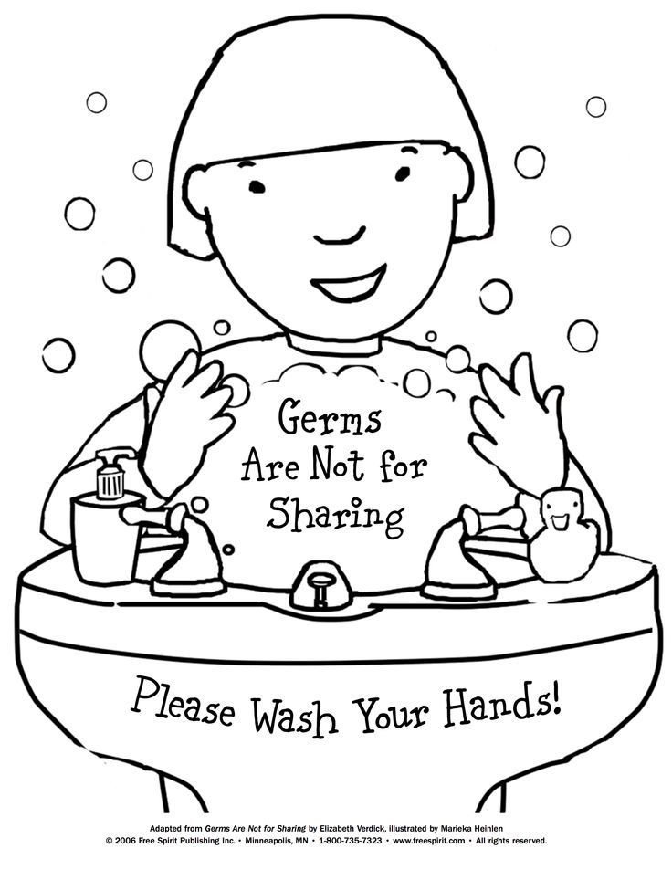 736x952 Free Printable Coloring Page To Teach Kids About Hygiene Germs