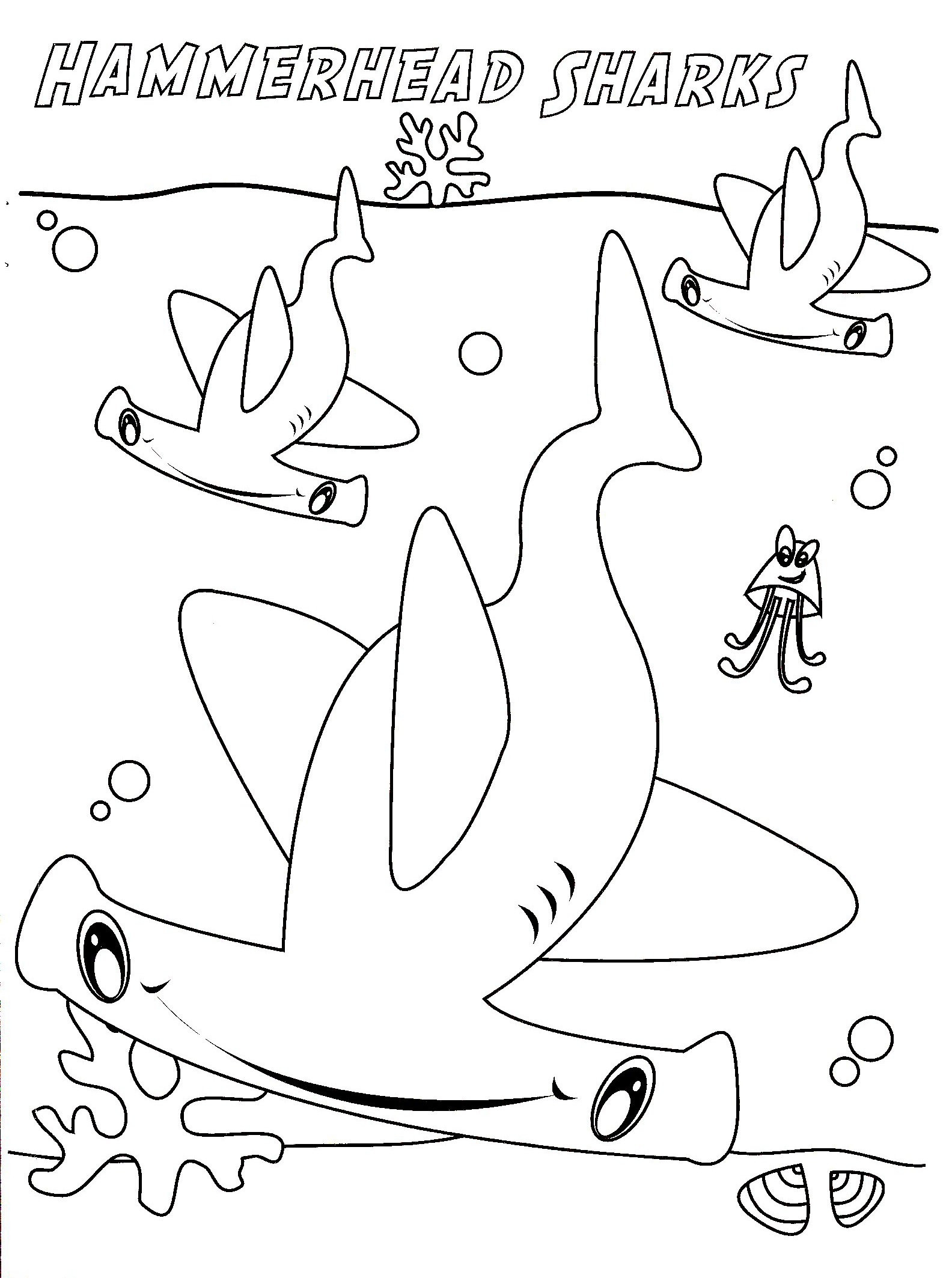 1584x2127 Shark Color Pages For Preschoolers Loving Printable Incredible