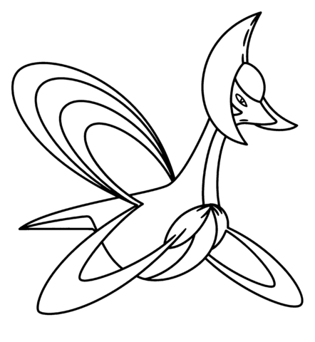 442x480 Shaymin In Sky Form Coloring Page