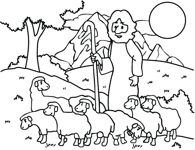 800x617 Coloring Pages Sheep And The Shepherd Coloring Pages Of Sheep