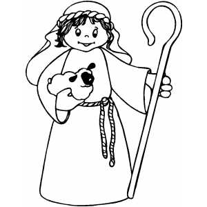 Shepherd Boy With Staff Coloring Page 300x300 Shepherd Boy With Staff Coloring Page