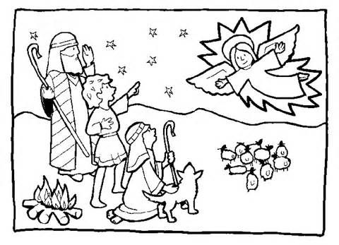 Shepherds And Angel Coloring 480x347 Shepherds And Angel Coloring