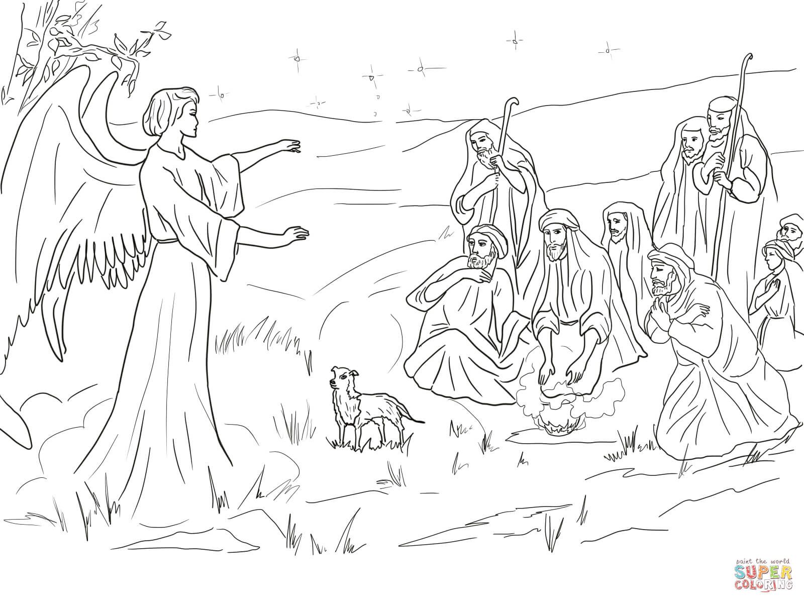 Shepherds And Angels Coloring Pages 1600x1200 Shepherds And Angels Coloring Pages