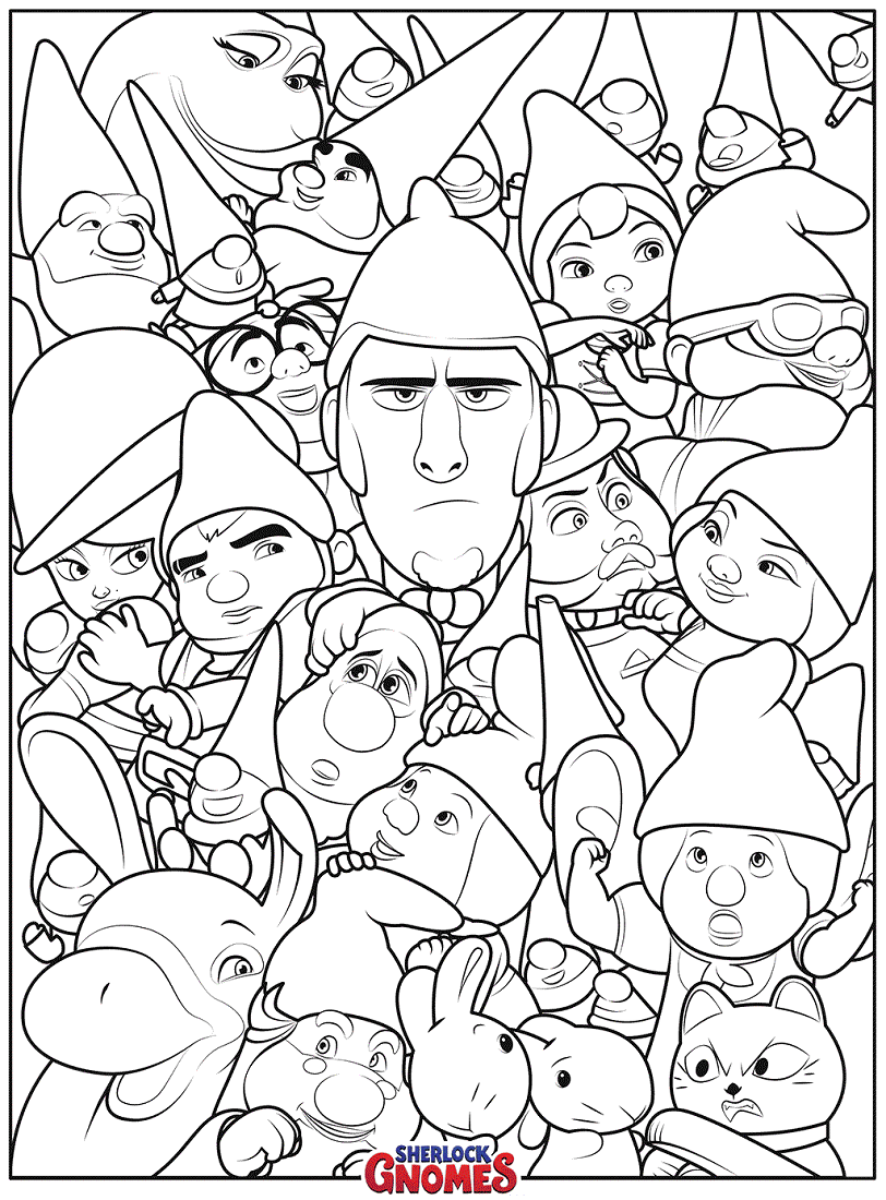 812x1100 Free Printable Sherlock Gnomes Coloring Pages