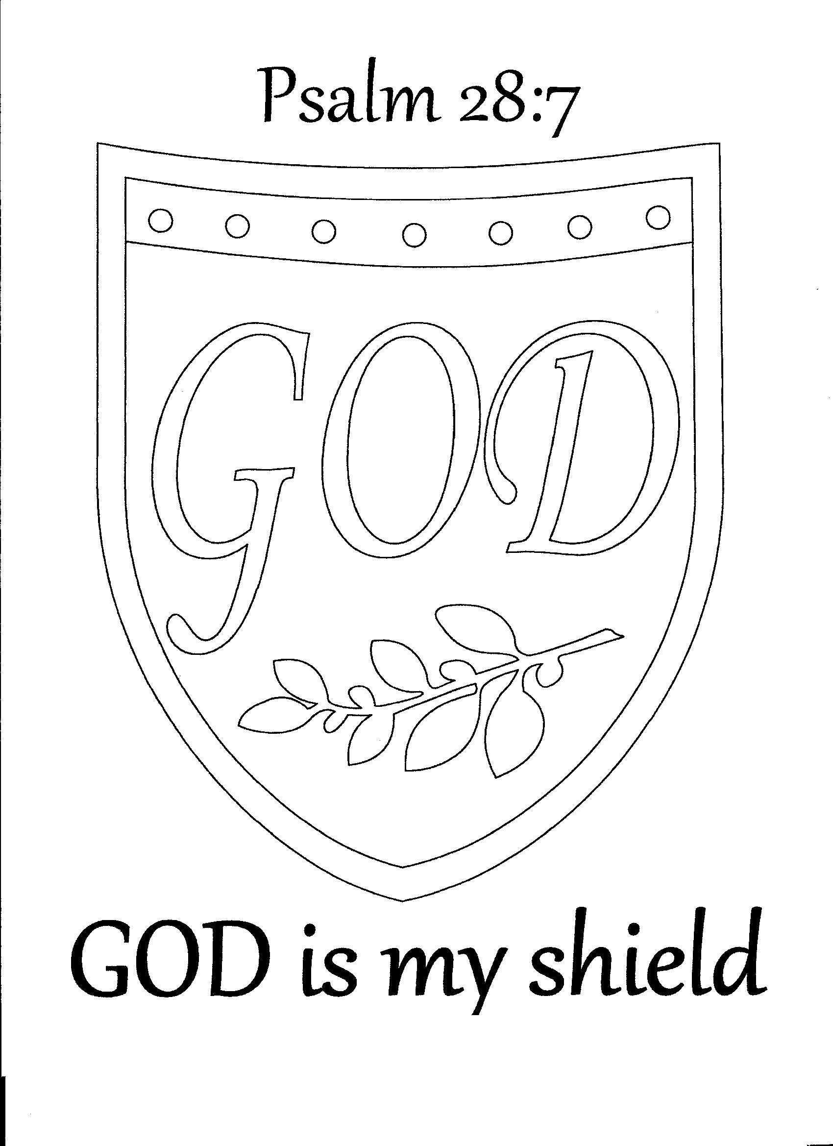 1700x2338 God Is My Shield. Psalm 287 Coloring Page Sunday School