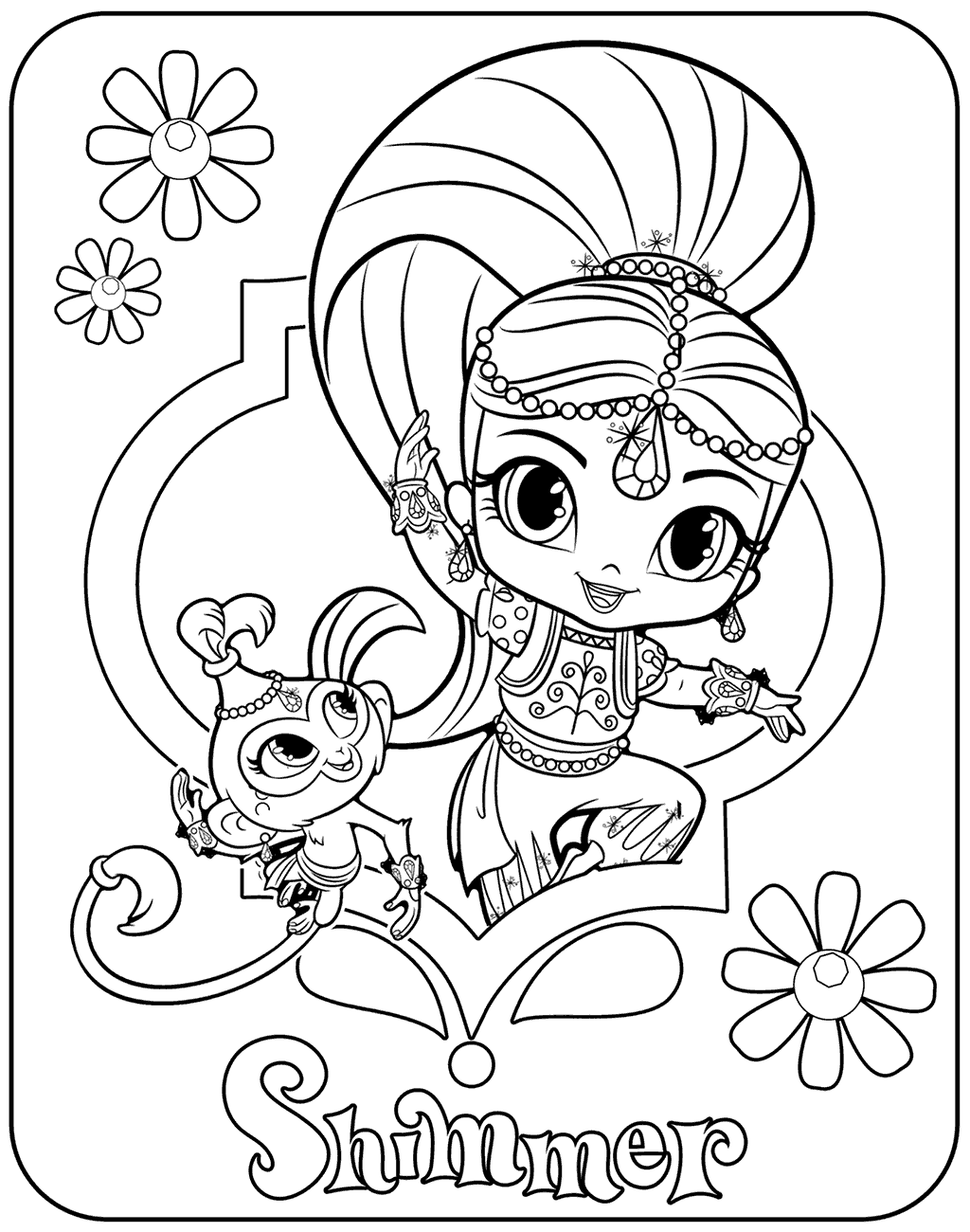 1024x1300 Shimmer And Shine Coloring Pages Of 2017 Birthdays And Elves