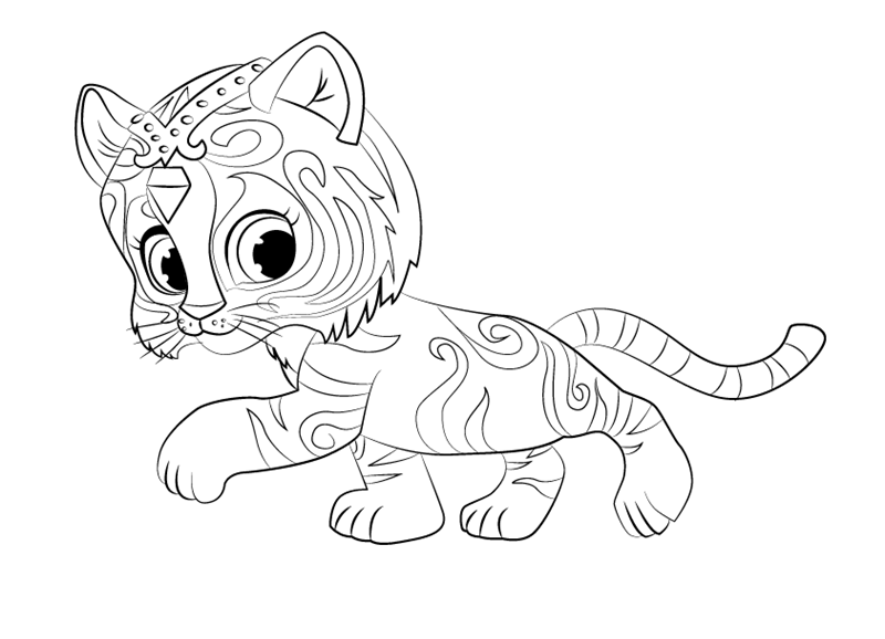 800x578 Shimmer And Shine Coloring Pages Cute Tiger Nahal