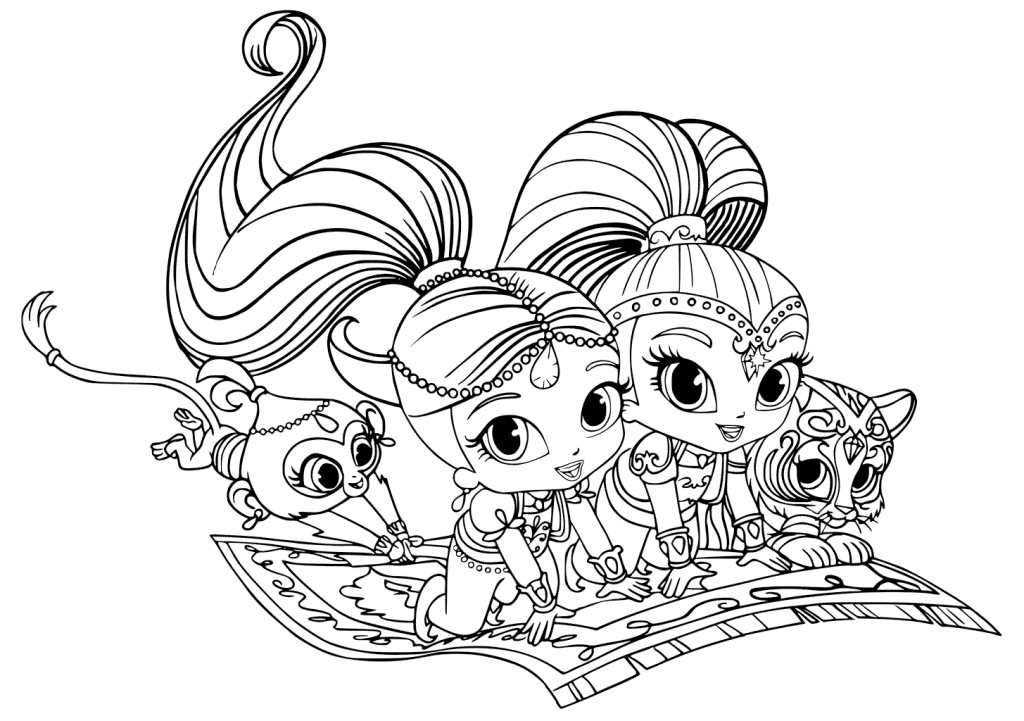 Shimmer Shine Coloring Pages