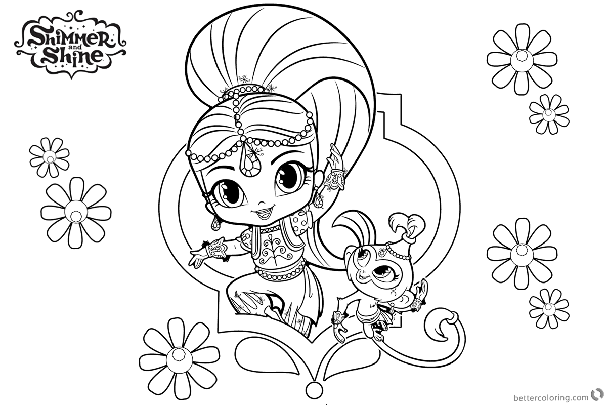 1200x800 Shimmer And Shine Coloring Pages Shimmer And Pet