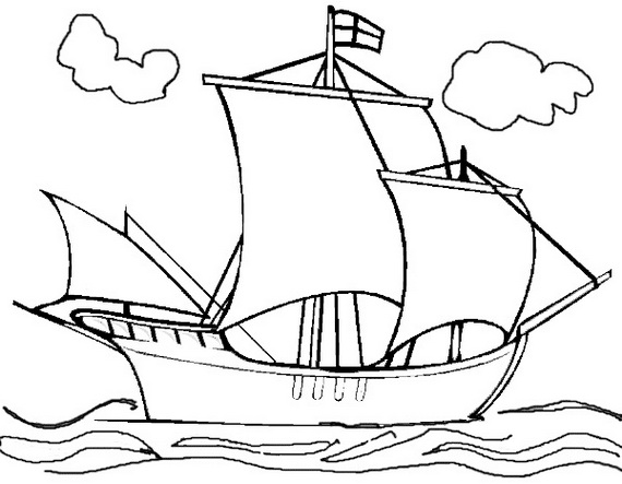 Columbus Day Ships Coloring Pages 570x443 Columbus Day Ships Coloring Pages