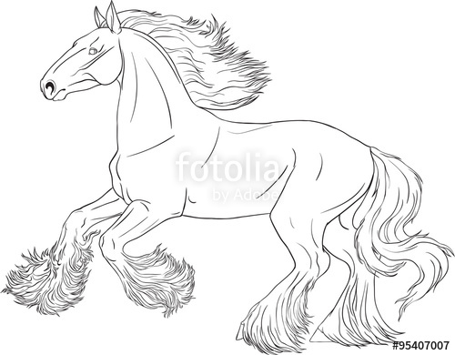 500x390 Coloring Book With Running Horse Shire Stock Image And Royalty