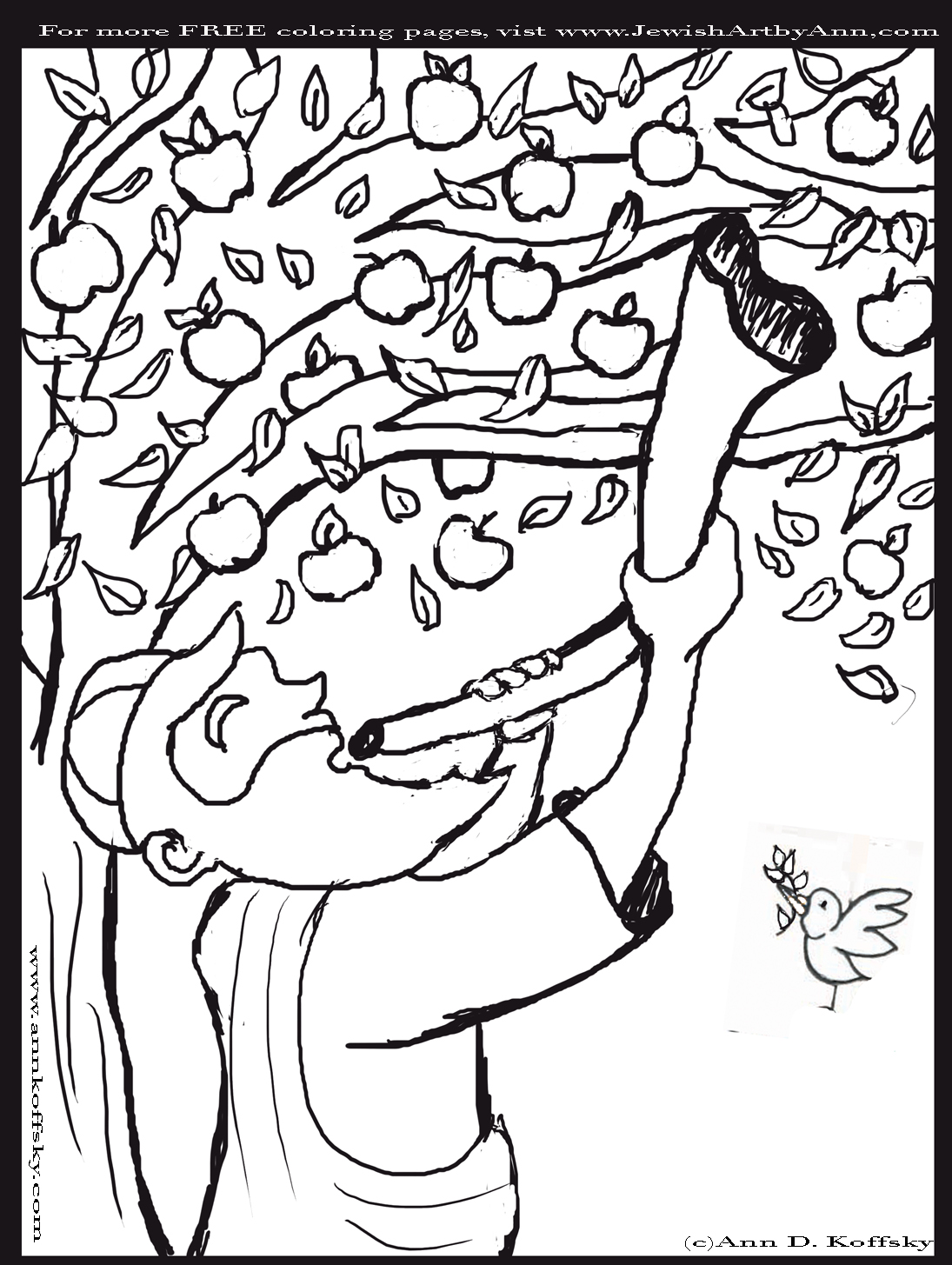 1095x1455 Shofar Coloring Page