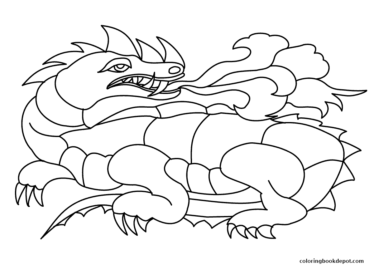 Dragon Shooting Fires Coloring Pages 1200x849 Dragon Shooting Fires Coloring Pages