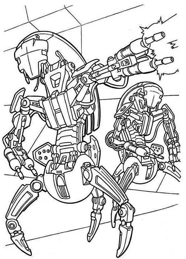 Droidekas Shooting Laser Free Coloring Page Kids, Movies, Star 600x836 Droidekas Shooting Laser Free Coloring Page Kids, Movies, Star