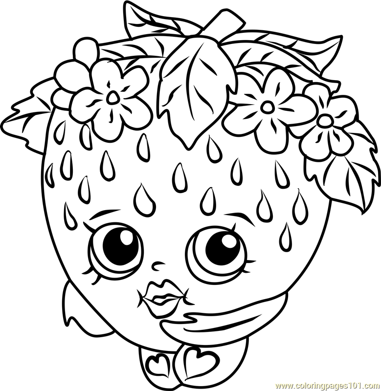 779x800 Strawberry Kiss Shopkins Coloring Page
