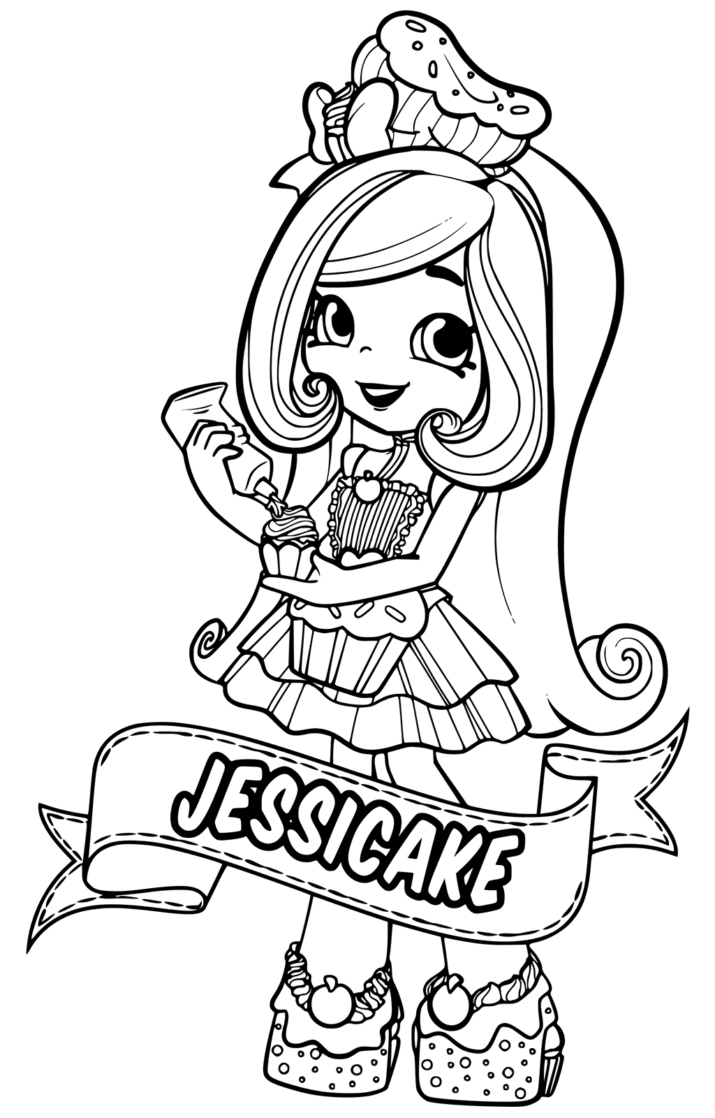 Shopkins Doll Jessicake Coloring Page 1024x1600 Shopkins Doll Jessicake Coloring Page