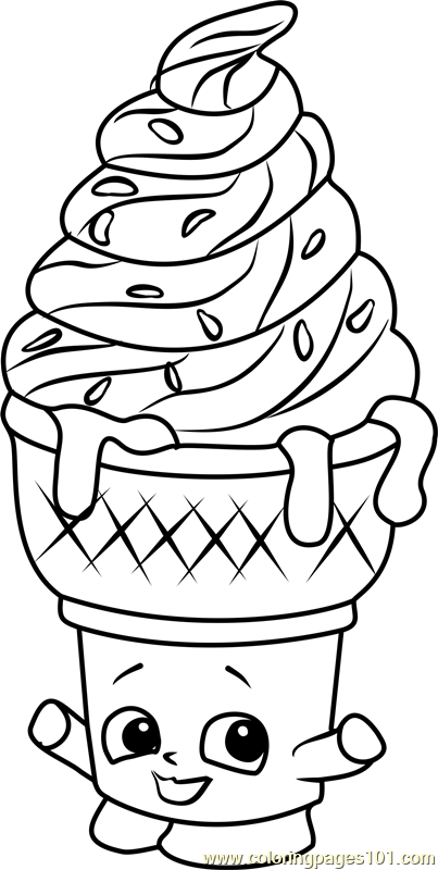 403x800 Ice Cream Dream Shopkins Coloring Page