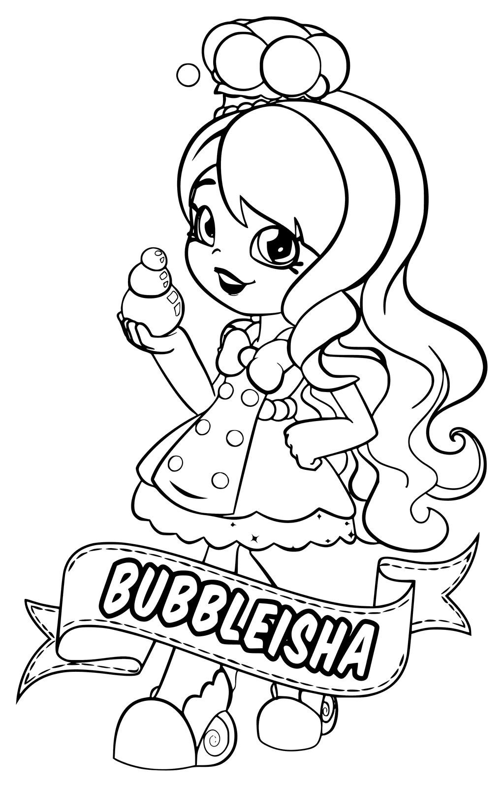 Shopkins Shoppies Bubbleisha From Chef Club Coloring Page 1024x1600 Shopkins Shoppies Bubbleisha From Chef Club Coloring Page