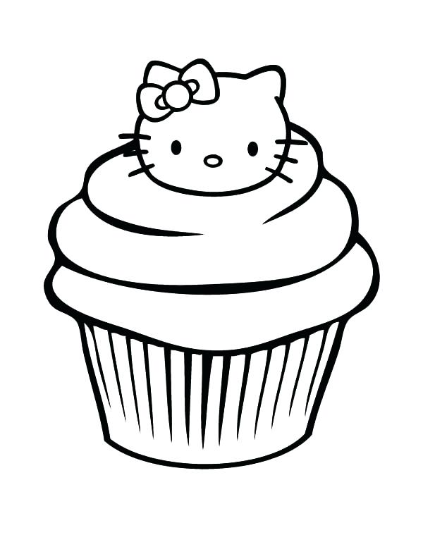 600x776 Cupcake Coloring Pages Hello Kitty Cupcakes Coloring Pages