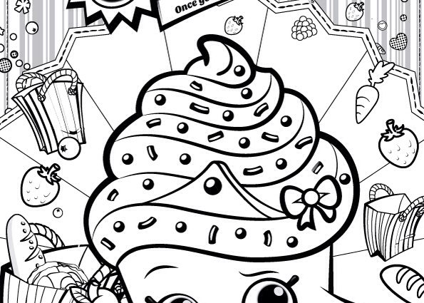 595x425 Free Shopkins Coloring Pages Shopkins Colour Color Page Cupcake
